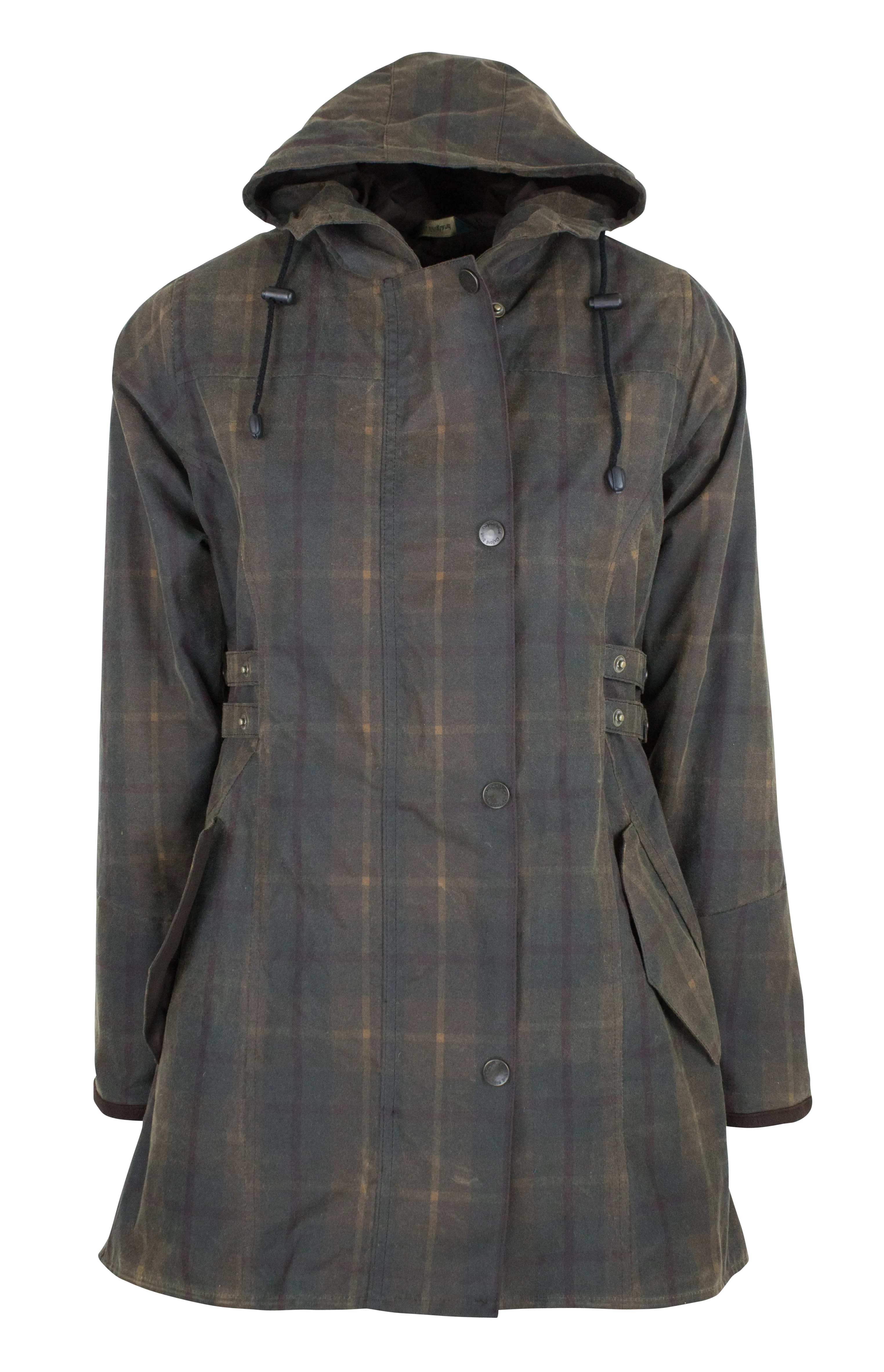 W315 - Women's Wax Tartan Hooded Katrina - HONEY