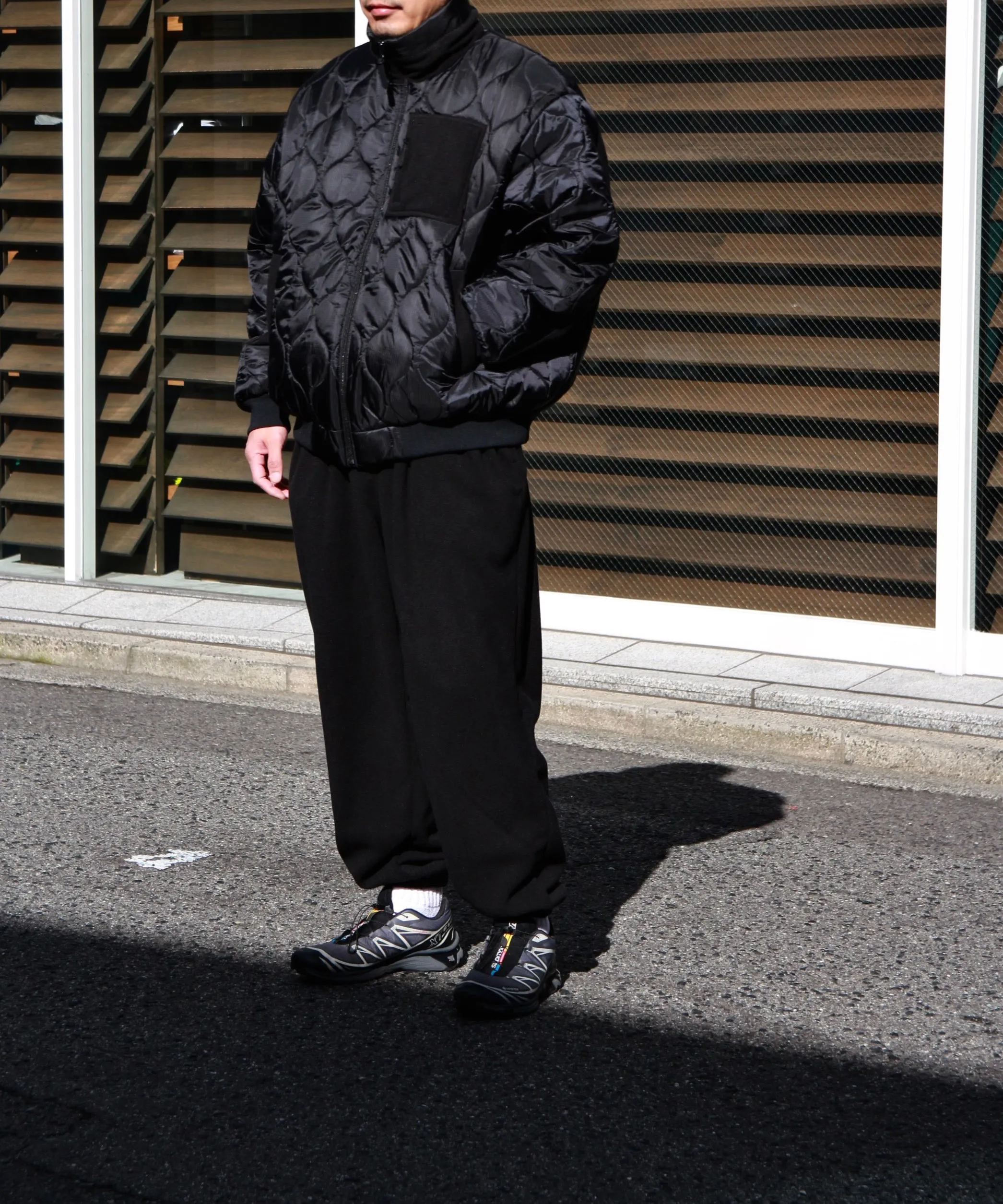 WIDE FLEECE PANTS "BLACK"