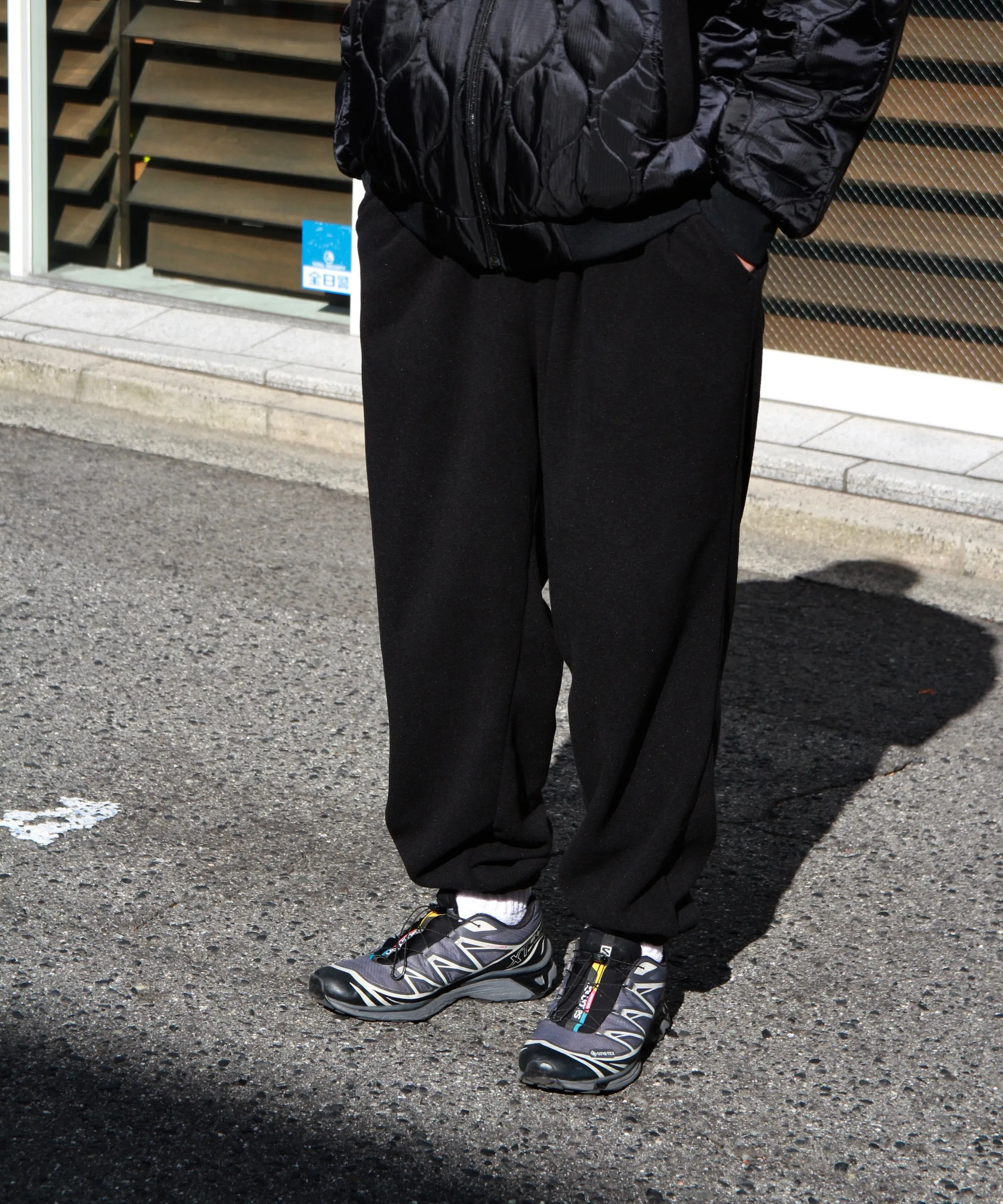 WIDE FLEECE PANTS "BLACK"