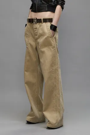 WIDE LEG UTILITY PANT - BEIGE