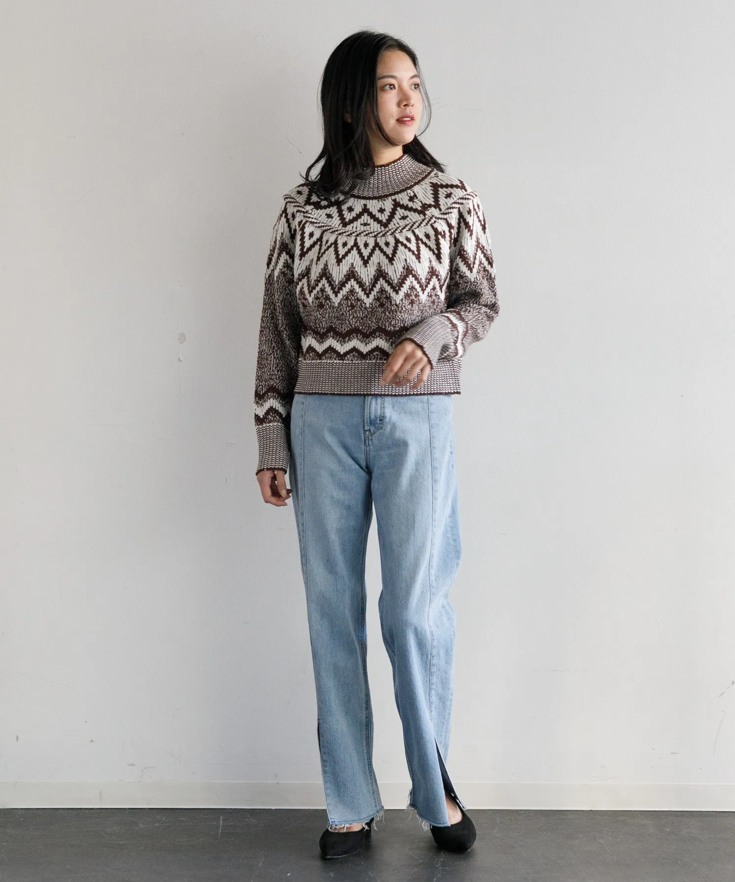 【WOMEN】YANUK ボーイズストレート LEA スイッチングサックス